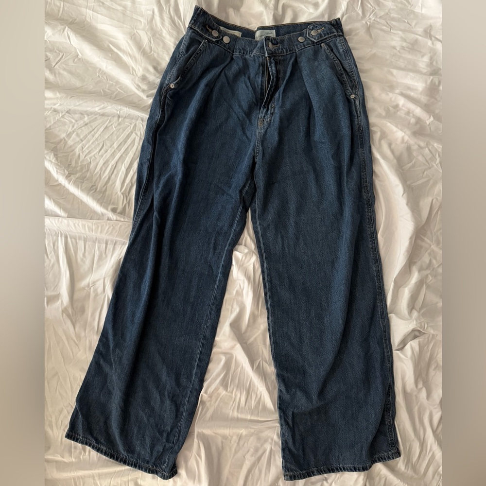 Universal Thread Dark Wash High-Rise Two Way Denim Trousers